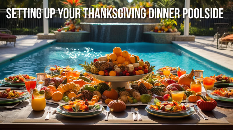 thanksgiving table poolside